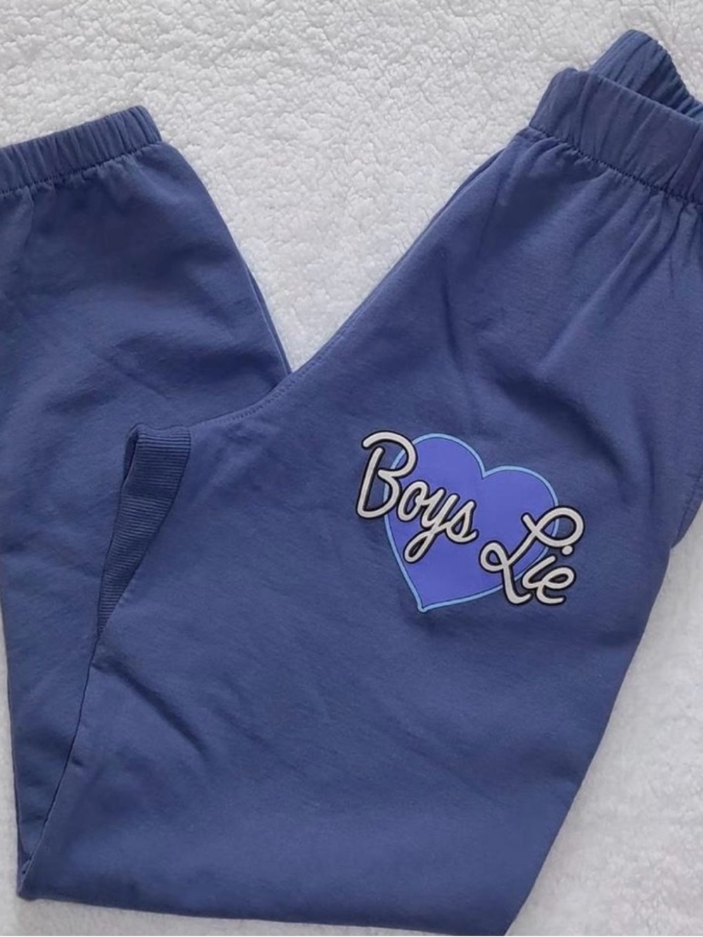Boys Lie Purple-Blue Heart Graphic Joggers